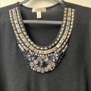 Dressbarn Black Embellished Top